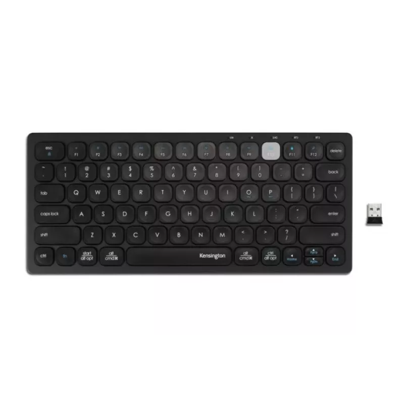 Kensington Dual Wireless Compact klaviatūra - PN, Mini, belaidė, Bluetooth, QWERTY, juoda