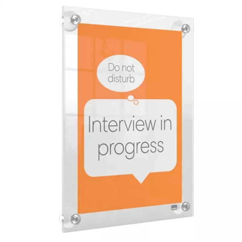 Nobo Premium Plus A4 Clear Acrylic Wall Mounted Repositionable Poster Frame