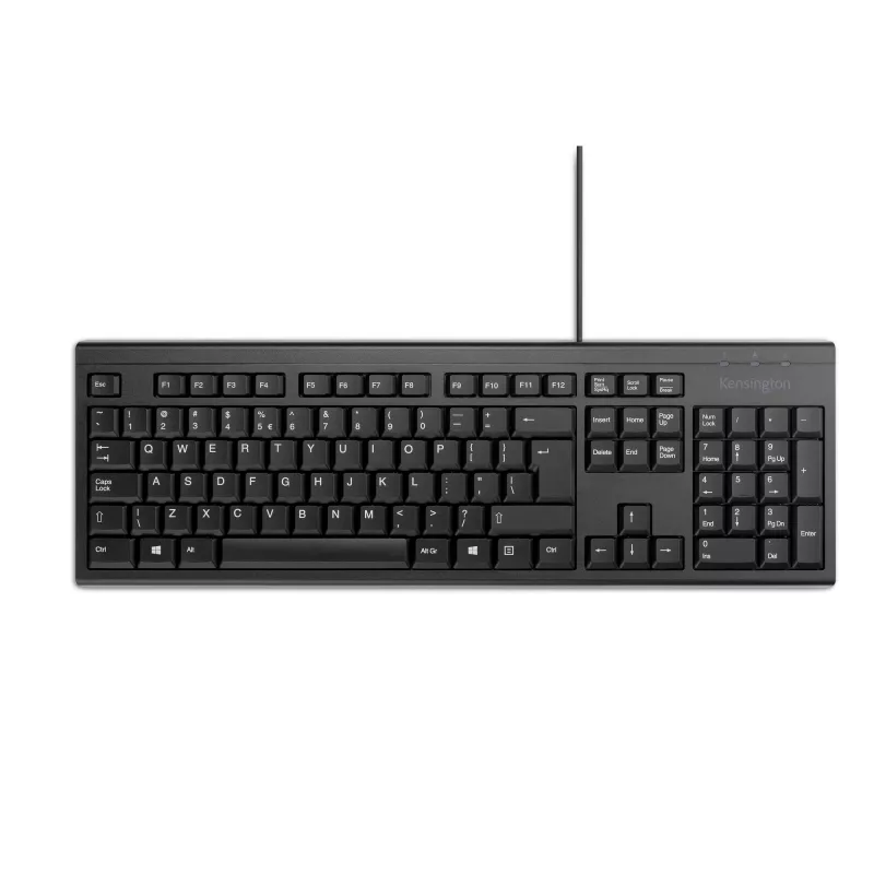 Kensington K63727ES, pilno dydžio (100%), laidinė, USB, membraninė, QWERTY, juoda