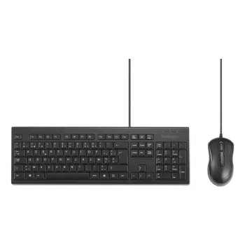 Kensington K75452BE, laidinis, USB, membraninė, AZERTY, juoda, pelė komplekte