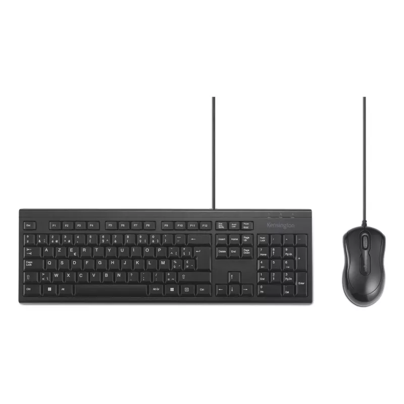 Kensington K75452BE, laidinis, USB, membraninė, AZERTY, juoda, pelė komplekte