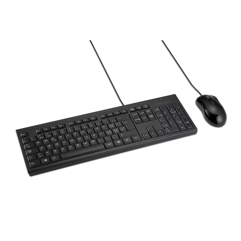 Kensington K75452CH, laidinis, USB, membraninė, QWERTZ, juodas, pelė pridedama