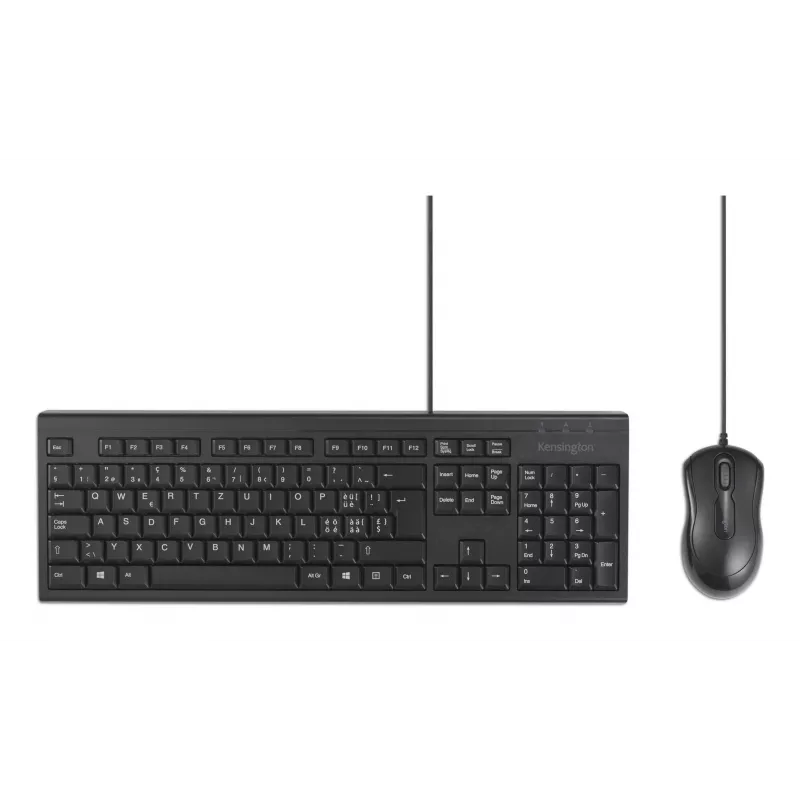 Kensington K75452CH, laidinis, USB, membraninė, QWERTZ, juodas, pelė pridedama