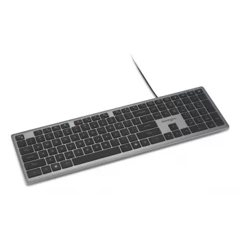 Kensington KB515 EQ USB-C/USB-A laidinė klaviatūra, pilno dydžio (100 %), laidinė, USB, žirkliniai klavišų jungikliai, QWERTY, pilka