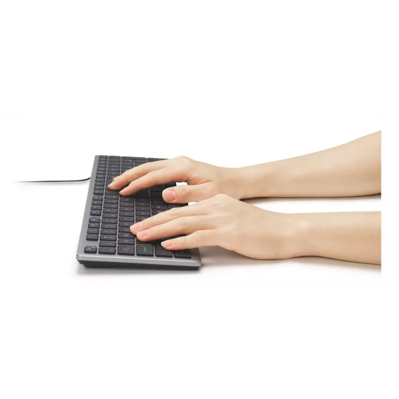 Kensington KB515 EQ USB-C/USB-A laidinė klaviatūra, pilno dydžio (100 %), laidinė, USB, žirkliniai klavišų jungikliai, QWERTY, pilka