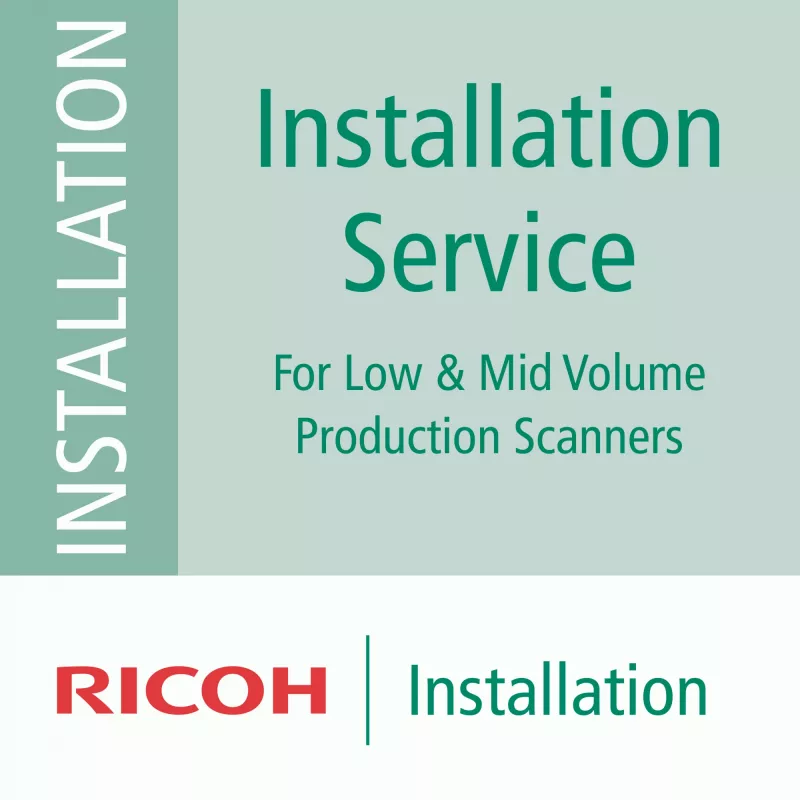 „Ricoh“ diegimo paslauga: 1 skaitytuvui, fi-7600, fi-7700S, fi-7700, fi-6400, fi-7800, fi-7900