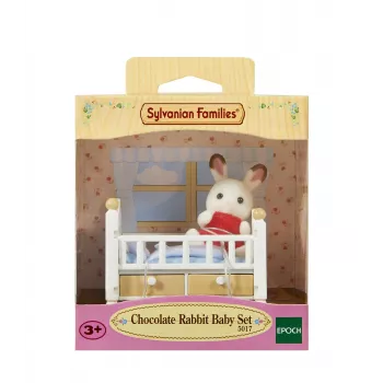 Sylvanian Families Šokoladinio triušio kūdikio rinkinys (kūdikio lovelė), 3 m., įvairiaspalvis, polistirenas, plastikas