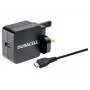 Duracell 2.4A sieninis įkroviklis ir 1M Micro USB laidas, vidaus, kintamoji srovė, 2.4 A, juodas