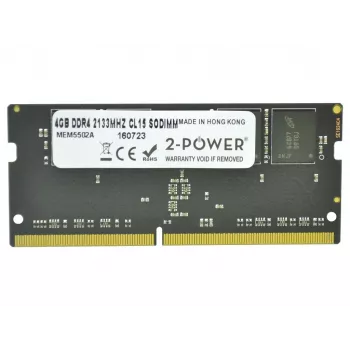 2-Power 4 GB DDR4 2133 MHz CL15 SODIMM atmintis, 4 GB, 1 x 4 GB, DDR4, 2133 MHz, 260 kontaktų SO-DIMM, pilka