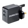 “Duracell” 2x2,4 A USB telefono / planšetės įkroviklis, skirtas naudoti patalpose, kintamoji srovė, 5 V, juodas