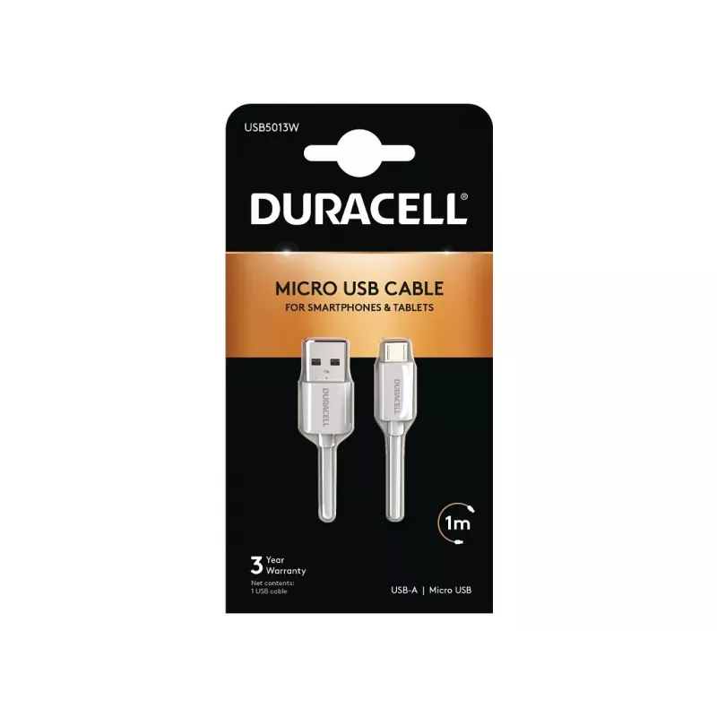 Duracell sinchronizavimo / įkrovimo laidas 1 metras baltas
