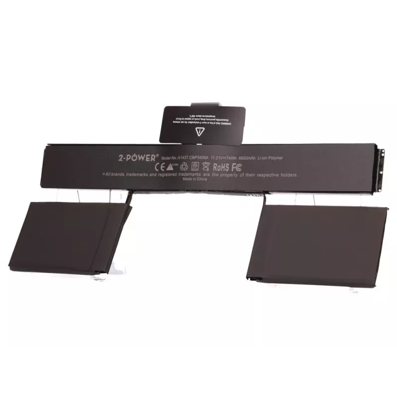 2-Power 11.21V 6600mAh ličio polimero nešiojamojo kompiuterio baterija, baterija, Apple MacBook Pro 13 colių A1425 (2012 m. pabaiga EMC2557, 2013 m. pradžia EMC2672)