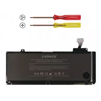 2-Power 10,95 V 6000 mAh ličio polimero nešiojamojo kompiuterio baterija, baterija, Apple MacBook Pro 13 colių A1278, 2009 m. vidurys (EMC2326)