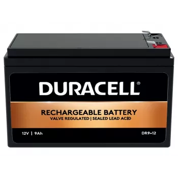 Duracell 12V 9Ah VRLA baterija, sandari švino rūgšties (VRLA), 12 V, 9 Ah, 9000 mAh, 108 Wh, 2,4 kg