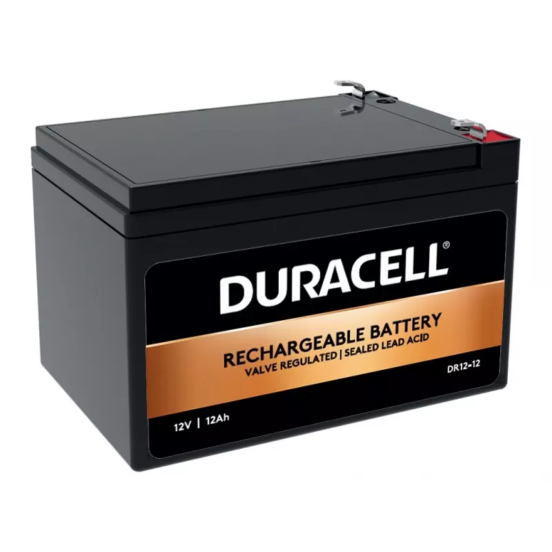 “Duracell” 12V 12Ah VRLA baterija, sandari švino rūgštinė (VRLA), 12 V, 12 Ah, 12 000 mAh, 144 Wh, juoda