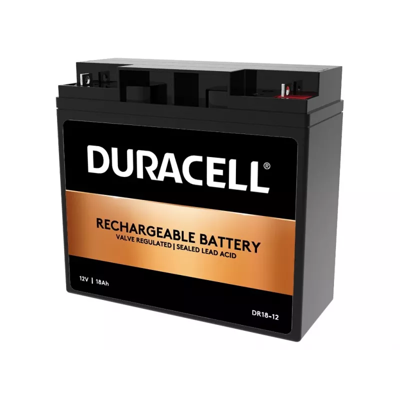 Duracell 12V 18Ah VRLA akumuliatorius, sandari švino rūgšties (VRLA), 12 V, 18 Ah, 18000 mAh, 216 Wh, juoda