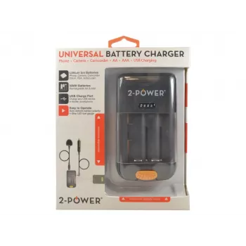2-Power universalus kameros akumuliatorių įkroviklis – mažmeninė prekyba, ličio jonų (Li-Ion), AA, AAA, No