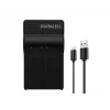 Duracell skaitmeninės kameros baterijos įkroviklis, USB, patalpų baterijų įkroviklis, Nikon EN-EL3e, FujiFilm NP-150, juodas, 5 V, 5 V