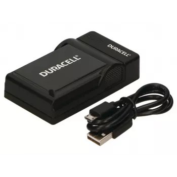 Duracell skaitmeninio fotoaparato baterijų įkroviklis, USB, vidaus baterijų įkroviklis, Nikon EN-EL20, EN-EL22, EN-EL24, juoda, 5 V, 5 V