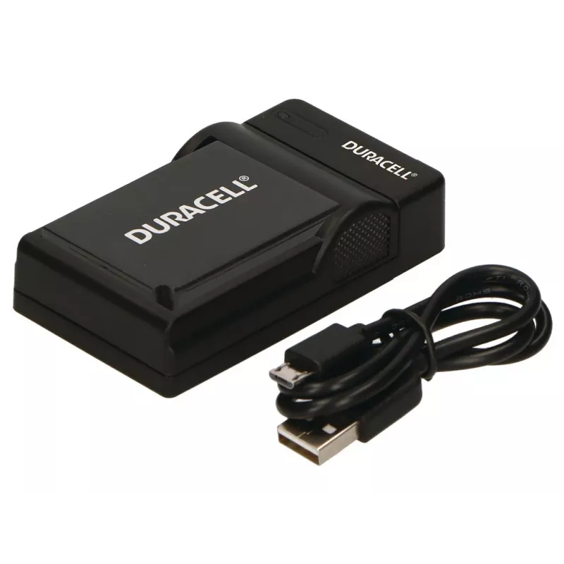 Duracell skaitmeninio fotoaparato baterijų įkroviklis, USB, vidaus baterijų įkroviklis, Nikon EN-EL20, EN-EL22, EN-EL24, juoda, 5 V, 5 V