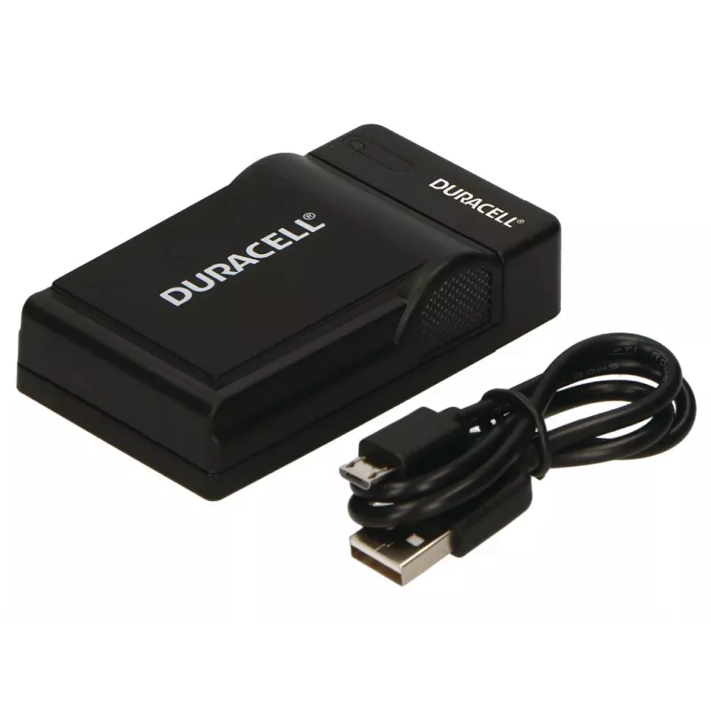 Duracell skaitmeninio fotoaparato akumuliatoriaus įkroviklis, USB, patalpų akumuliatoriaus įkroviklis, Panasonic CGA-S005, S007, S008, juodas, 5 V, 5 V