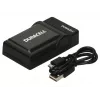Duracell skaitmeninių fotoaparatų akumuliatorių įkroviklis, USB, Vidaus akumuliatorių įkroviklis, Sony NP-F550, NP-FM500H, NP-FM50, Juoda, 5 V, 5 V
