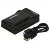 „Duracell“ skaitmeninio fotoaparato baterijų įkroviklis, USB, vidaus baterijų įkroviklis, Panasonic DMW-BLF19, juodas, 5 V, 5 V