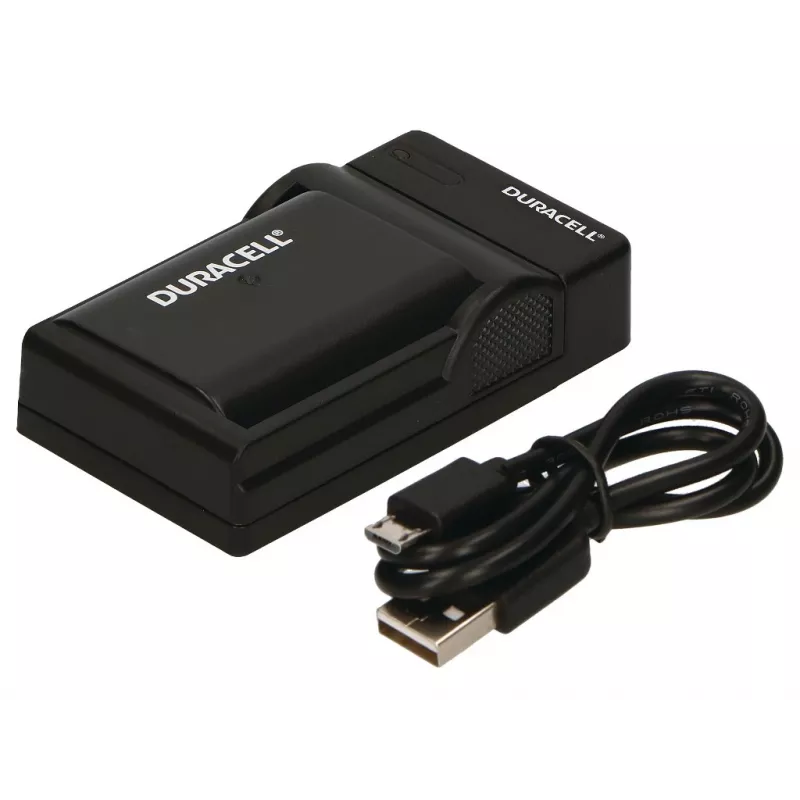 „Duracell“ skaitmeninio fotoaparato baterijų įkroviklis, USB, vidaus baterijų įkroviklis, Panasonic DMW-BLF19, juodas, 5 V, 5 V