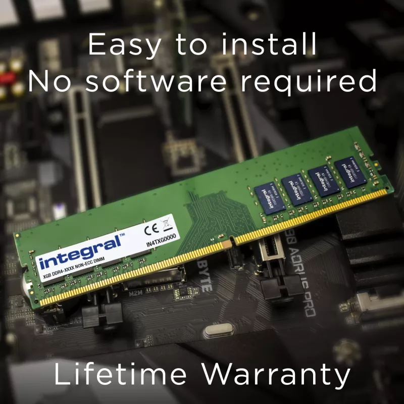 Integral 32GB PC RAM MODULE DDR4 3200MHZ PC4-25600 UNBUFFERED NON-ECC DIMM 1.2V 2GX8 CL22