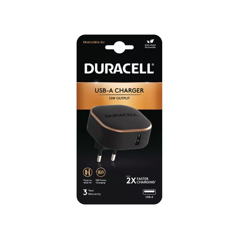 Duracell DRACUSB12-EU mobiliojo įrenginio įkroviklis, juodas