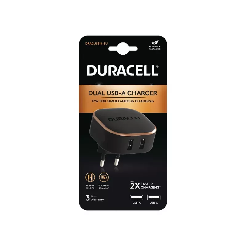 Duracell DRACUSB14-EU mobiliojo įrenginio įkroviklis Juoda