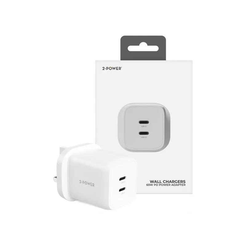 2-Power 2PWC65W02G-UK maitinimo adapteris / inverteris, baltas