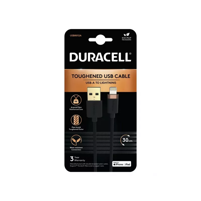 Duracell USB8012A žaibo laidas juodas