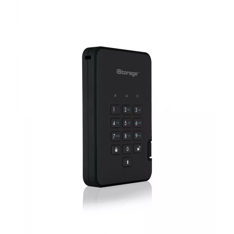 iStorage diskAshur² HDD 4TB juodas | Saugus nešiojamasis kietasis diskas | AES-XTS 256 bitų aparatinė šifravimas | Apsaugotas PIN kodu | OS ir platformos nepriklausomas | Atitinka TAA | Apsauga nuo brutalių atakų | Atsparus dulkėms/vandeniui