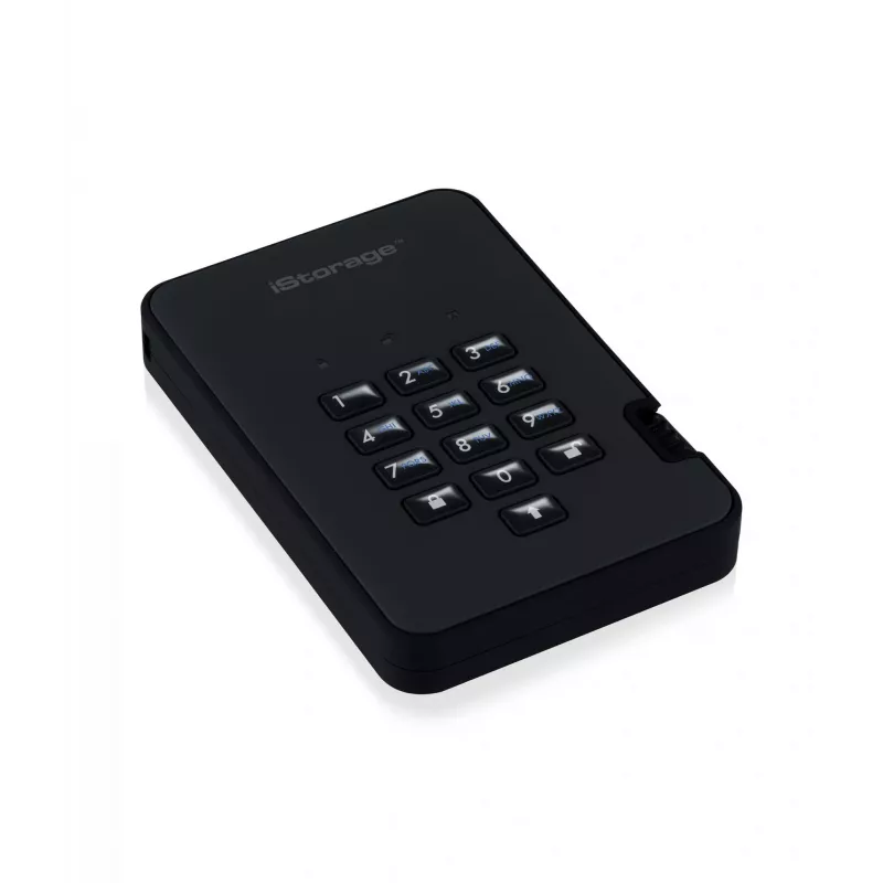 iStorage diskAshur² HDD 4TB juodas | Saugus nešiojamasis kietasis diskas | AES-XTS 256 bitų aparatinė šifravimas | Apsaugotas PIN kodu | OS ir platformos nepriklausomas | Atitinka TAA | Apsauga nuo brutalių atakų | Atsparus dulkėms/vandeniui