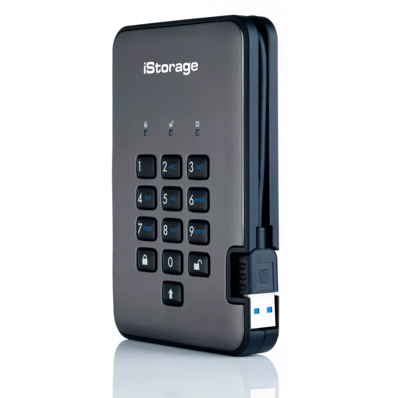 iStorage diskAshur PRO² SSD 4TB | Saugus nešiojamasis kietojo kūno diskas | FIPS 140-2 2 lygis, NCSC CPA, NLNCSA BSPA ir NATO riboto naudojimo | AES-XTS 256 bitų techninė šifravimo įranga | Apsaugotas PIN kodu | Nepriklausomas nuo OS ir platformos | Atitinka BDAR, TAA | Apsauga nuo brutalios jėgos atakų | Atsparus dulkėms ir vandeniui