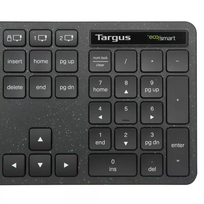 Targus EcoSmart AKB873FR klaviatūra Universali RF belaidė + Bluetooth AZERTY Prancūziška Juoda