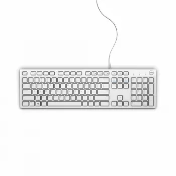DELL Laidinė klaviatūra - KB216 - prancūziška (AZERTY) - Balta, Viso dydžio (100 %), Laidinė, USB, AZERTY, Balta