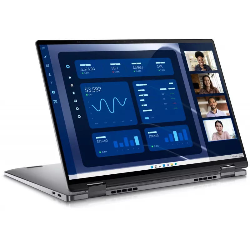 DELL Latitude 9450 2-in-1 Intel Core Ultra 7 165U Hybrid (2-in-1) 35.6 cm (14 colių) jutiklinis Quad HD+ 16 GB LPDDR5x-SDRAM 512 GB SSD Wi-Fi 7 (802.11be) Windows 11 Pro Belgian Pilka