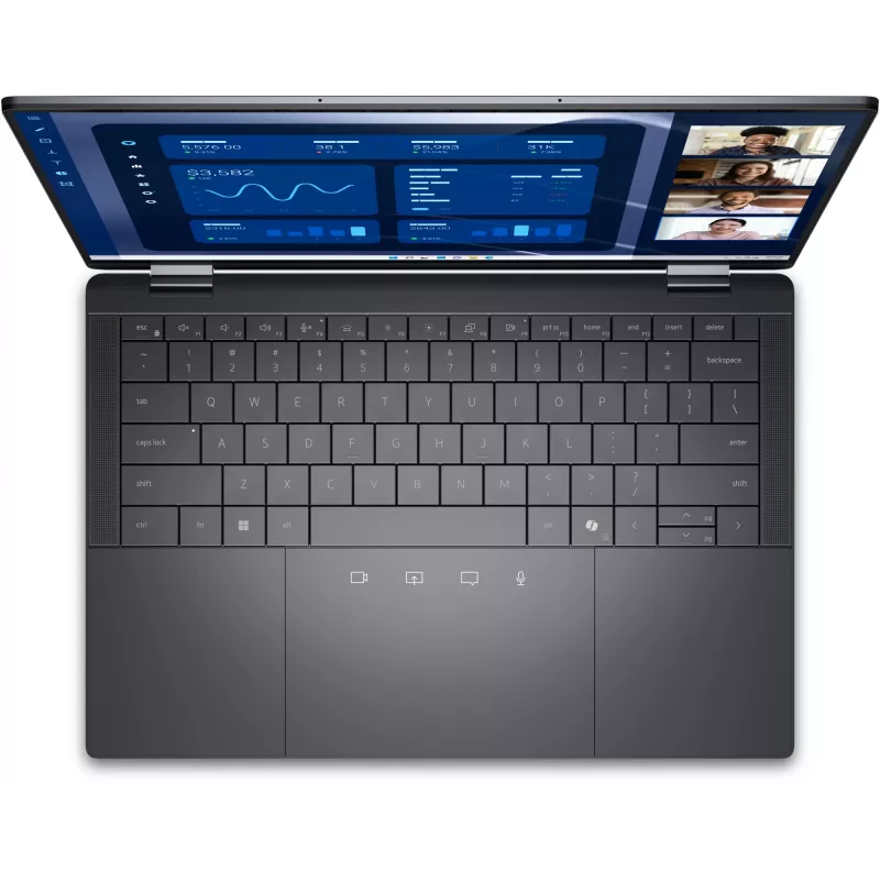 DELL Latitude 9450 2-in-1 Intel Core Ultra 7 165U Hybrid (2-in-1) 35.6 cm (14 colių) jutiklinis Quad HD+ 16 GB LPDDR5x-SDRAM 512 GB SSD Wi-Fi 7 (802.11be) Windows 11 Pro Belgian Pilka