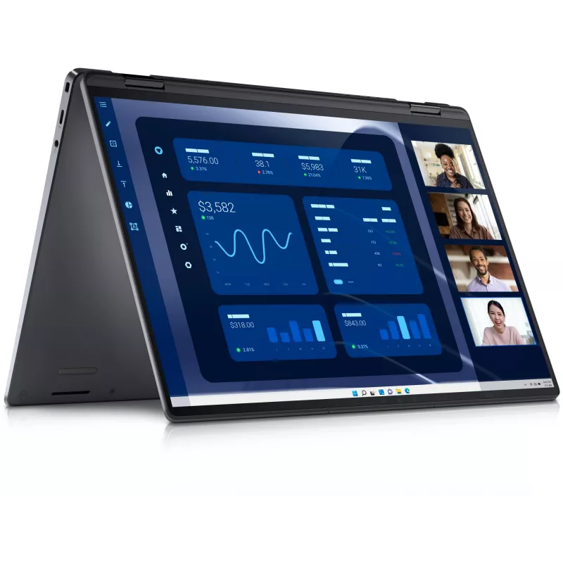 DELL Latitude 9450 2-in-1 Intel Core Ultra 7 165U Hybrid (2-in-1) 35.6 cm (14 colių) jutiklinis Quad HD+ 16 GB LPDDR5x-SDRAM 512 GB SSD Wi-Fi 7 (802.11be) Windows 11 Pro Belgian Pilka