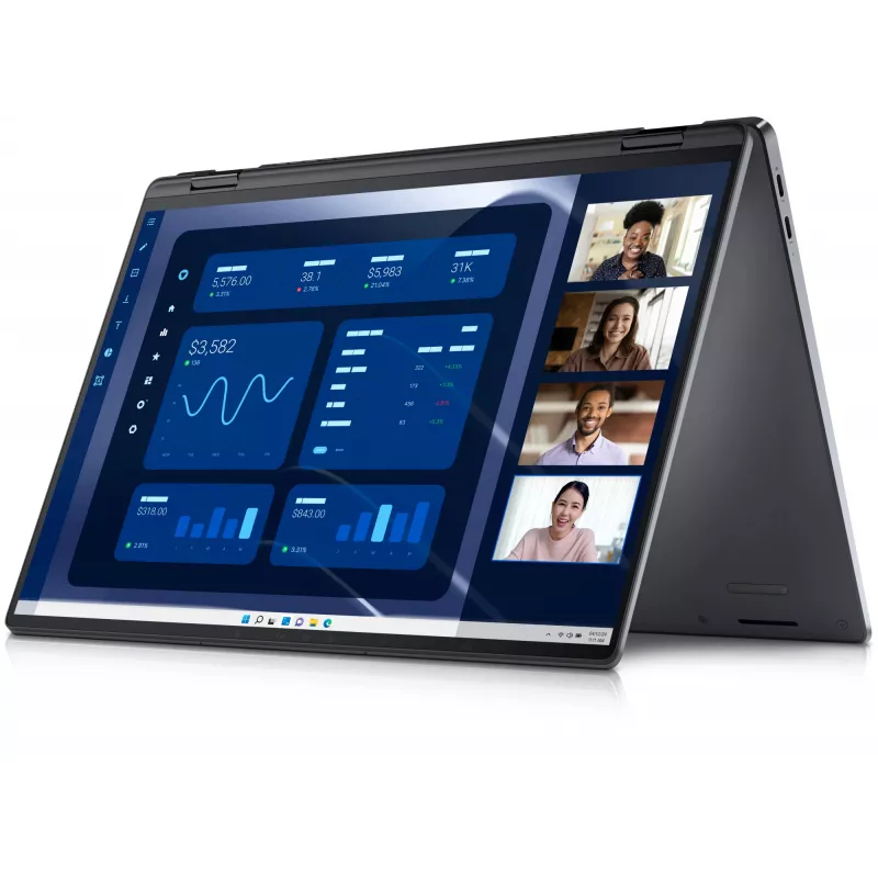 DELL Latitude 9450 2-in-1 Intel Core Ultra 7 165U Hybrid (2-in-1) 35.6 cm (14 colių) jutiklinis Quad HD+ 16 GB LPDDR5x-SDRAM 512 GB SSD Wi-Fi 7 (802.11be) Windows 11 Pro Belgian Pilka