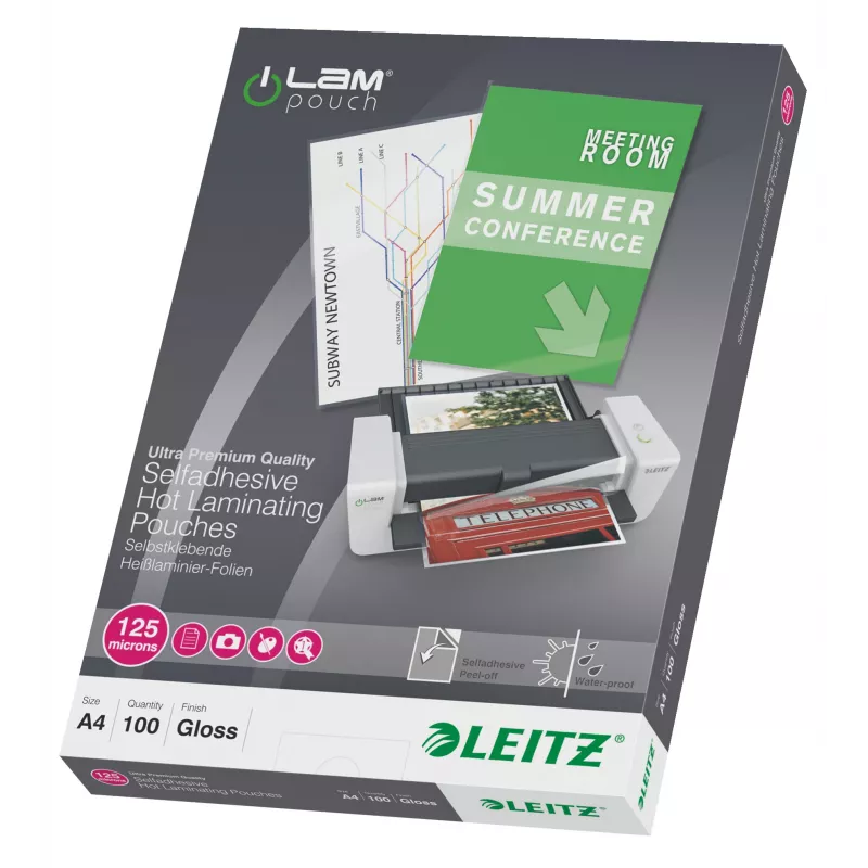 Leitz iLAM lipnios laminavimo plėvelės A4, 125 mikronų, 100 vnt. pakuotė
