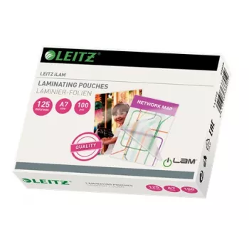 Leitz iLAM Glossy A7 laminavimo plėvelės, 125 mikronų, pakuotėje 100 vnt.