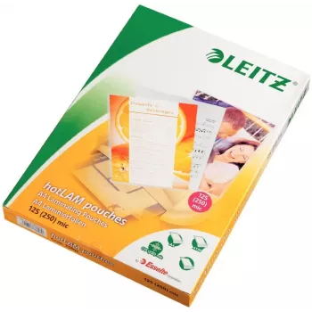 Leitz iLAM Premium Glossy A4 Laminavimo plėvelės, 125 mikronų, pakuotėje 100 vnt.