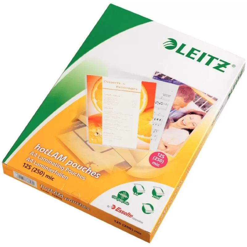 Leitz iLAM Premium Glossy A4 Laminavimo plėvelės, 125 mikronų, pakuotėje 100 vnt.