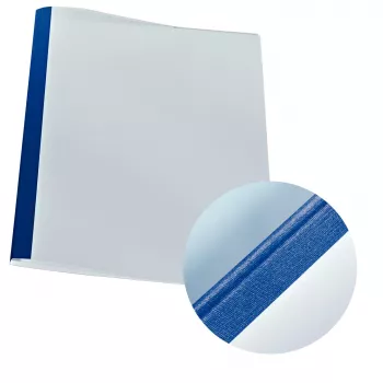 Leitz įrišimo viršeliai termiškai įrišami lininiai 3 mm, A4, kartonas, mėlyni, permatomi, 30 lapų, 240 g/m², 80 g/m²