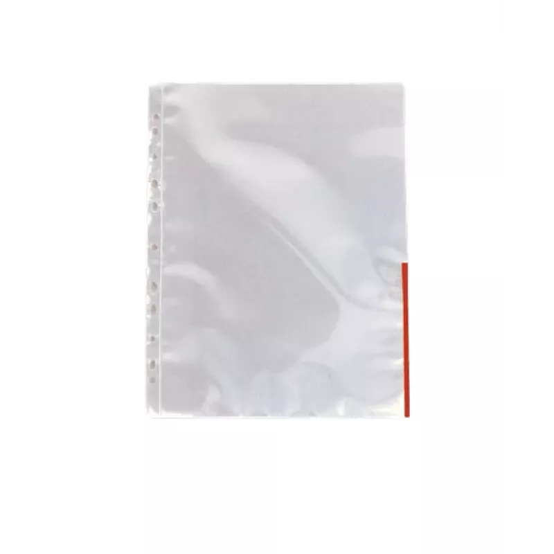 Esselte Pocket 105my Coloured Edge A4, A4, Red, Polypropylene (PP), Portrait, 0.105 mm, 234 mm