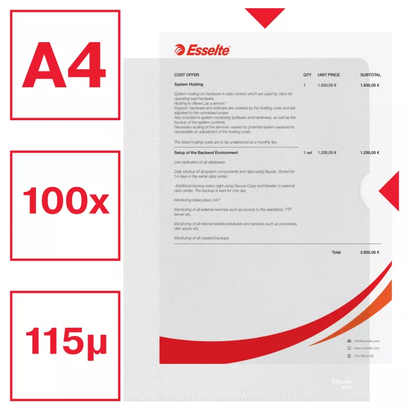 Esselte kokybiškas aplankas A4, 30 % perdirbto plastiko