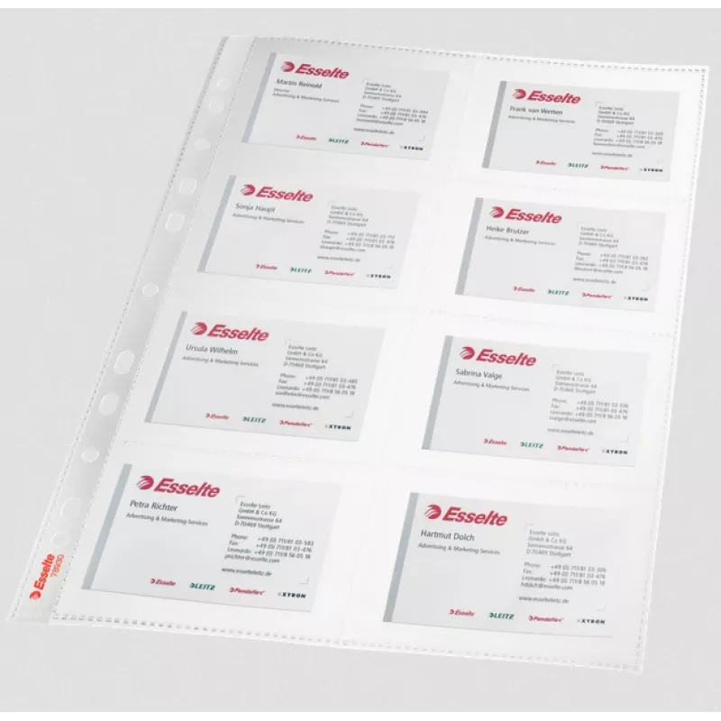 Esselte Pocket Business Card 105my A4, permatomas, polipropilenas (PP), 0,105 mm, 10 g